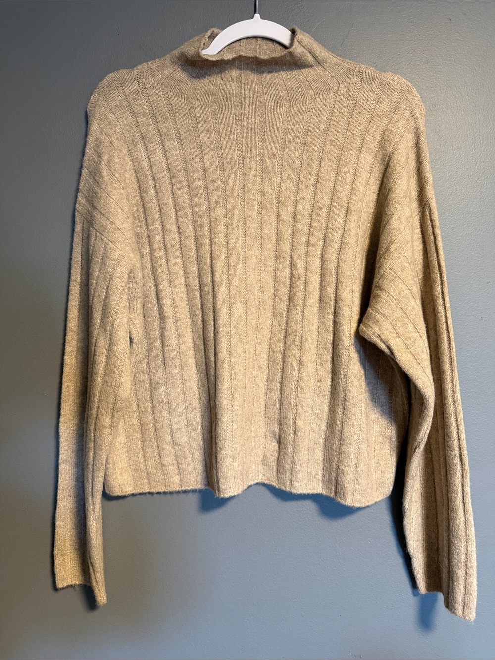 Universal Thread Beige Ribbed Mock Neck Sweater